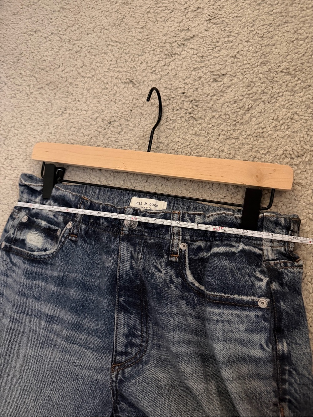 rag & bone Washed Blue Boyfriend Jeans with Elastic Hem - Picture 4 of 6